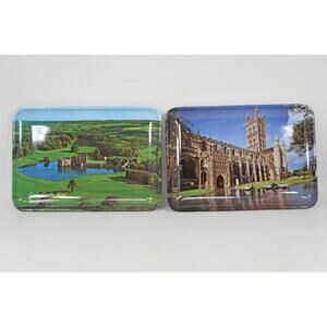 Vtg Sampson Souvenirs England Kent Gloucester Melamine Trinket Tray Snack Plate